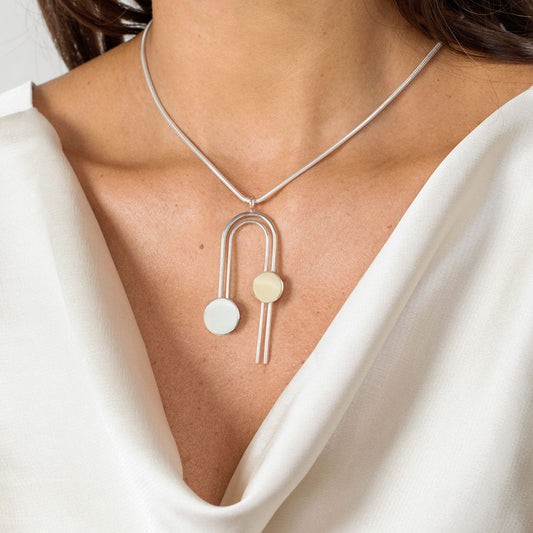 Boudica Gold and Silver Twin Arch Pendant