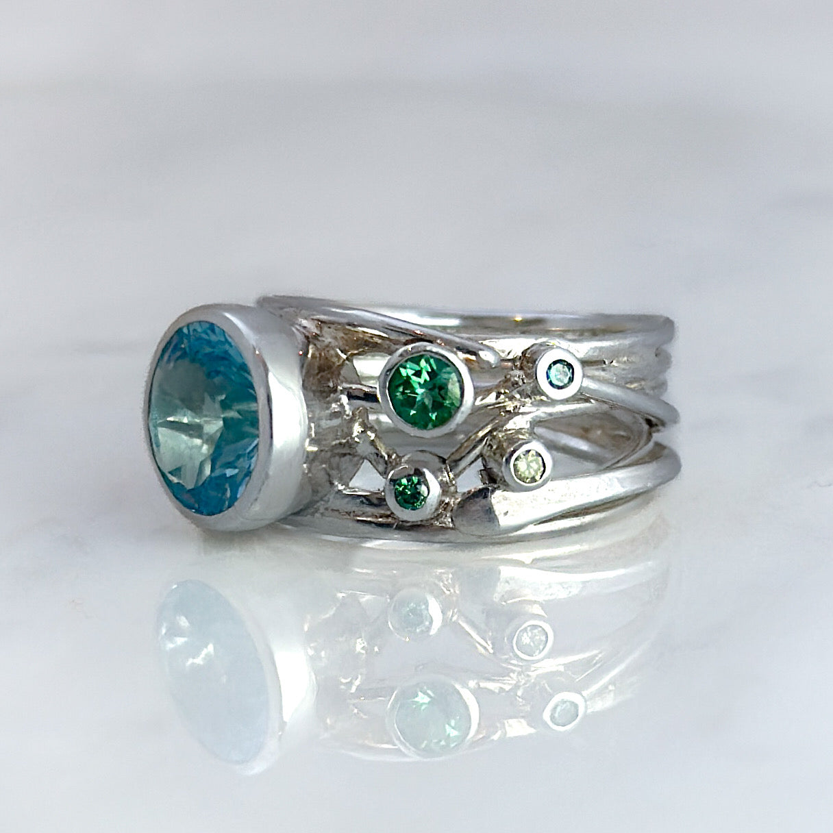 Sea Foam Flowing Ring