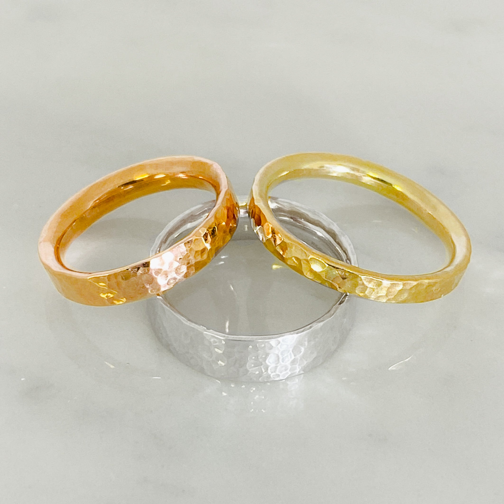 Gold Dimpled Texture Wedding Ring