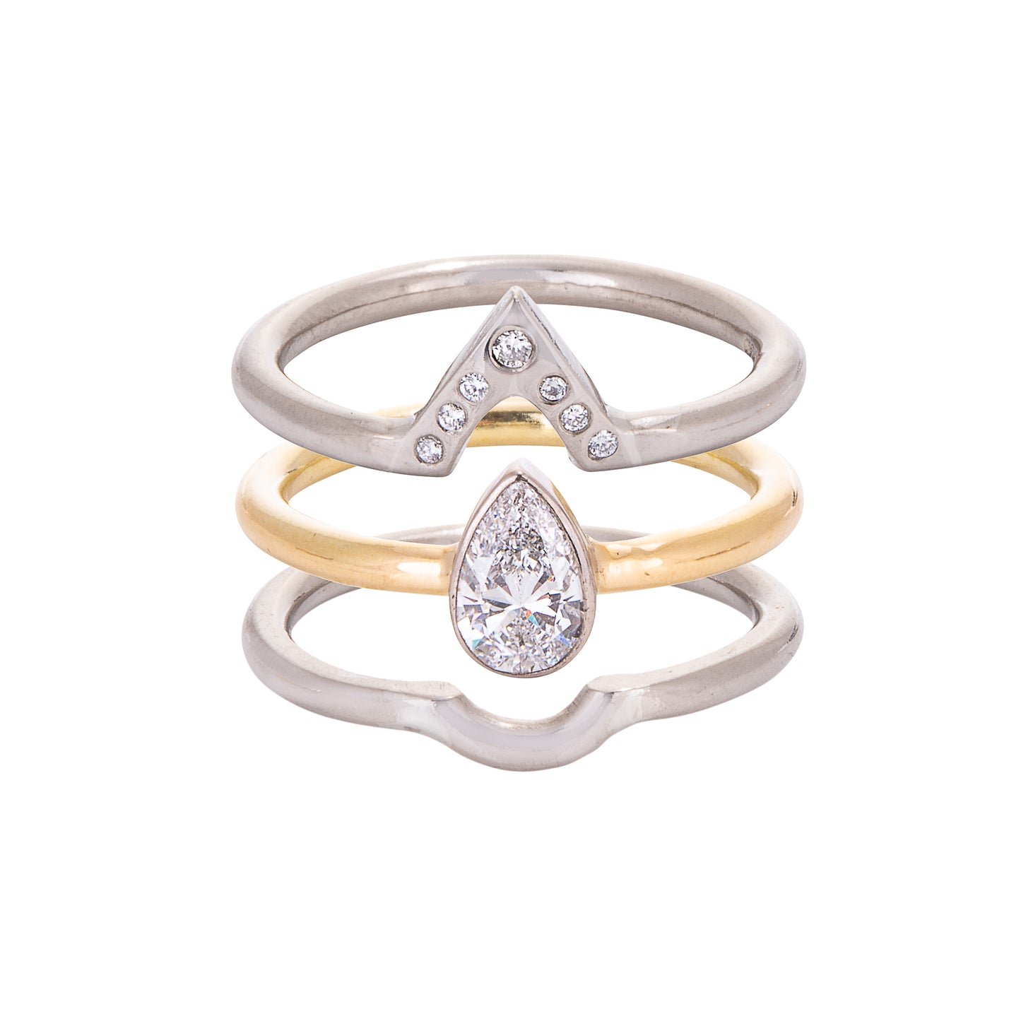 White Gold Nestling Wedding Ring