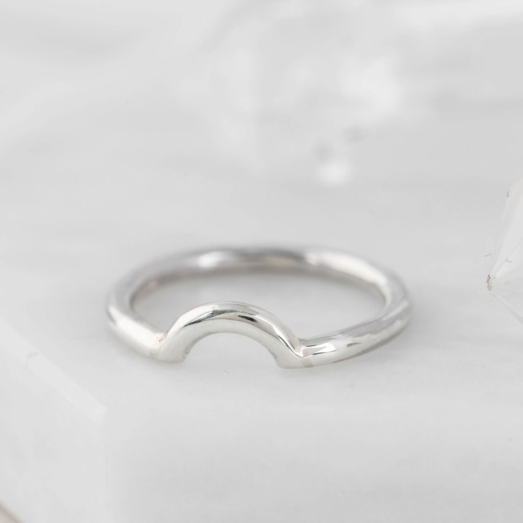 Silver Nestling Wedding Ring