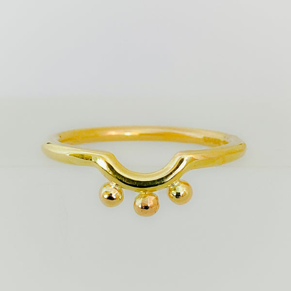Gold Triple Granulation Nestling Wedding Ring