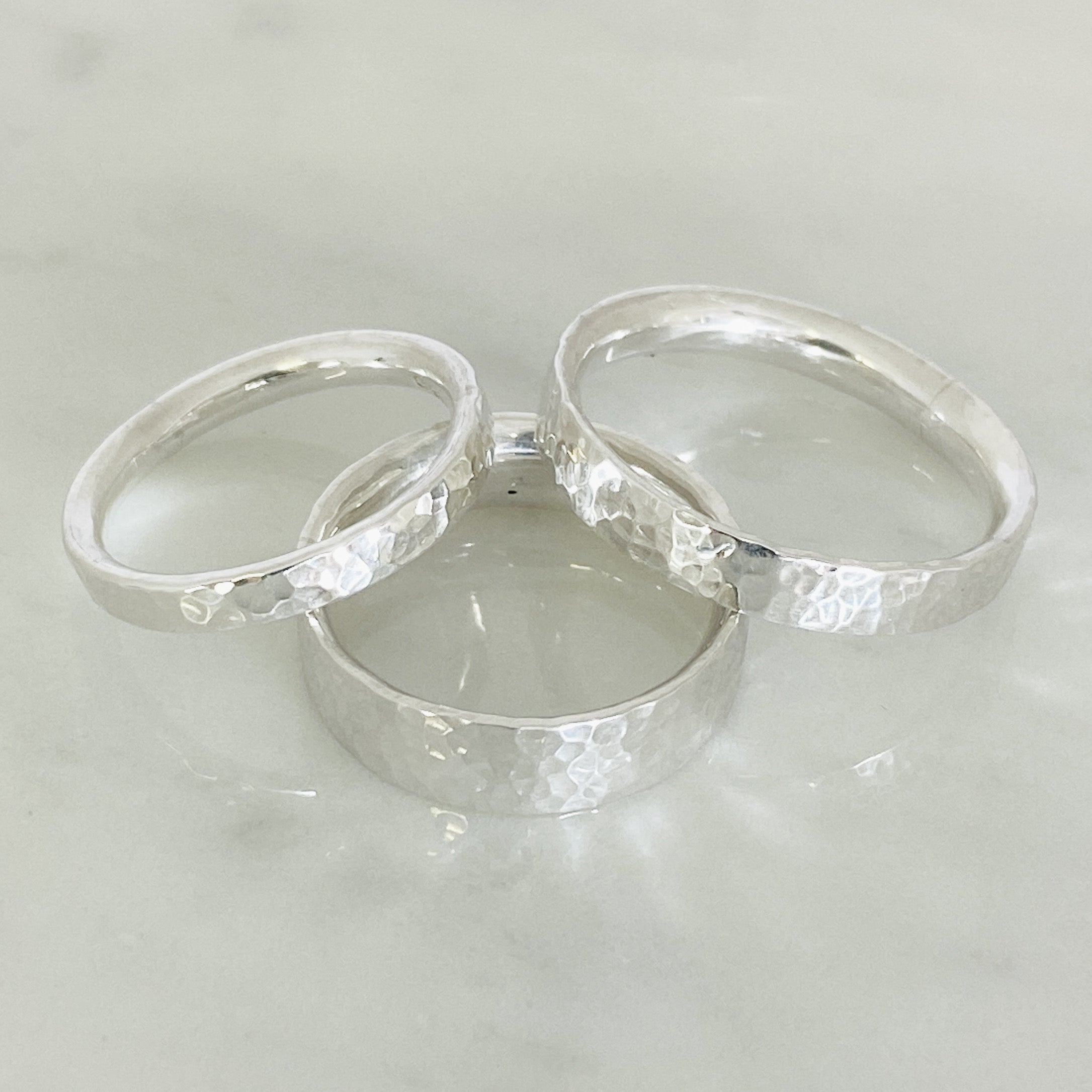 White Gold Dimpled Wedding Ring