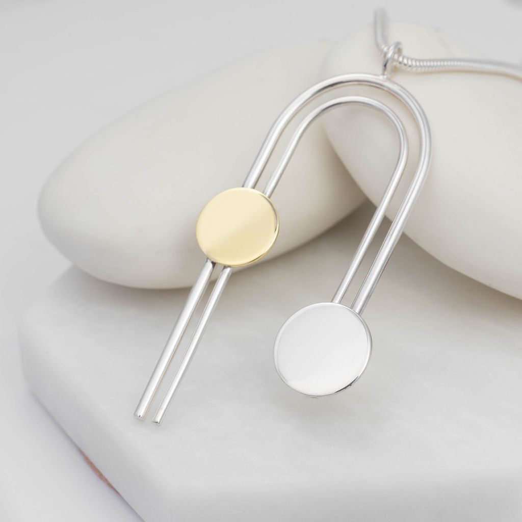 Boudica Gold and Silver Twin Arch Pendant