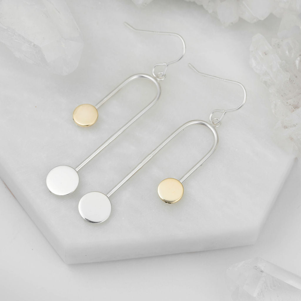 Boudica Silver and Gold Long Earrings