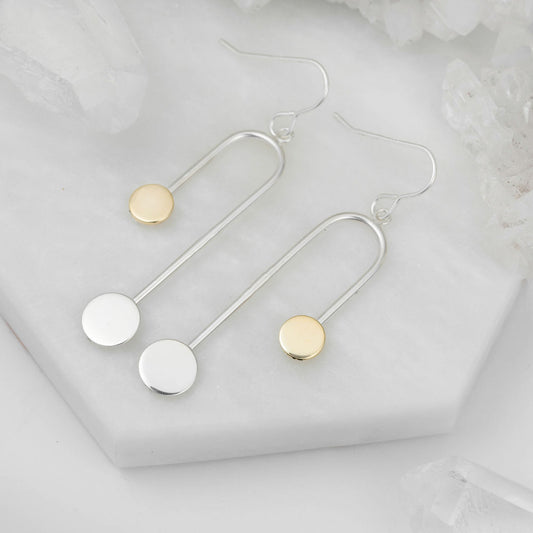 Boudica Silver and Gold Long Earrings