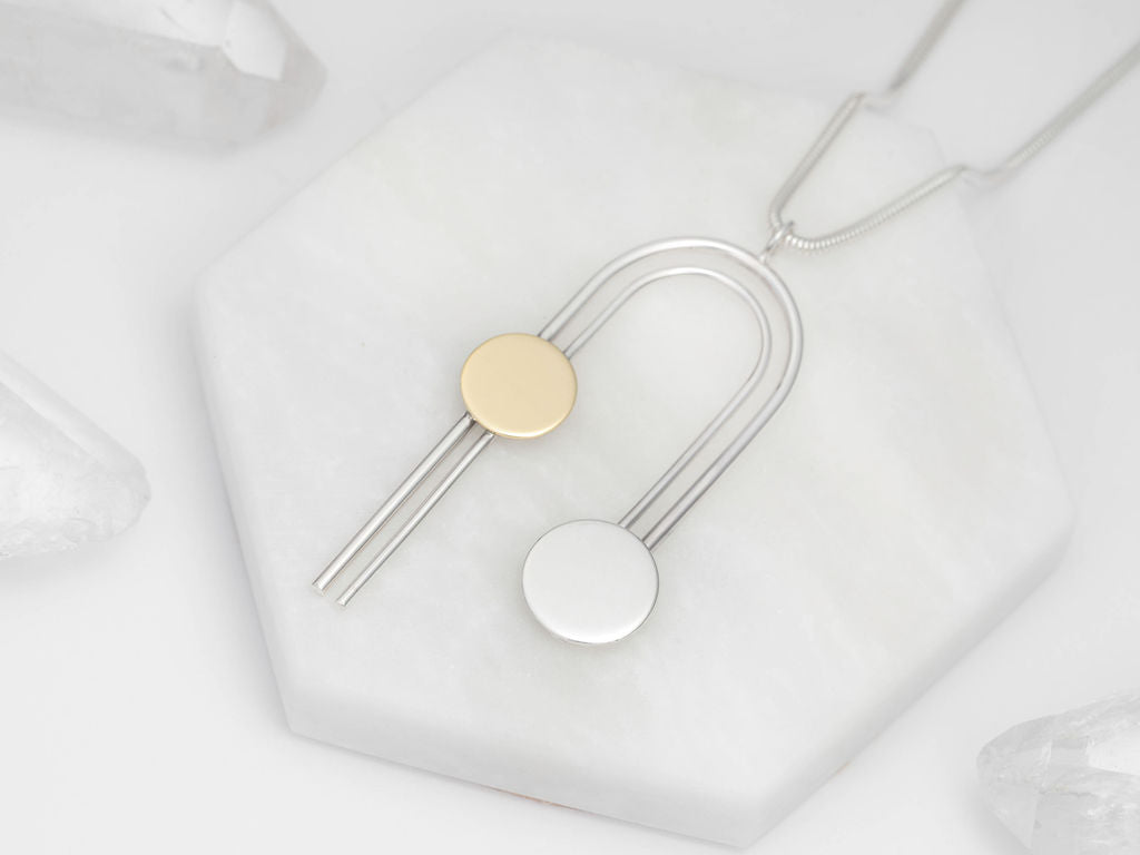 Boudica Gold and Silver Twin Arch Pendant