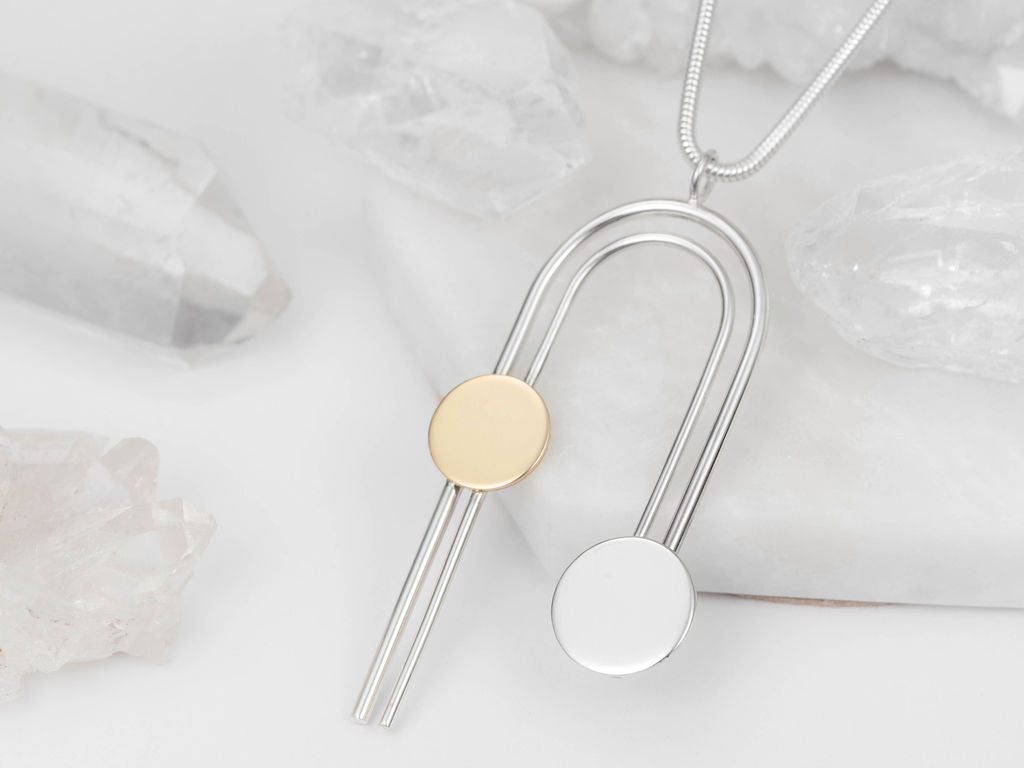 Boudica Gold and Silver Twin Arch Pendant