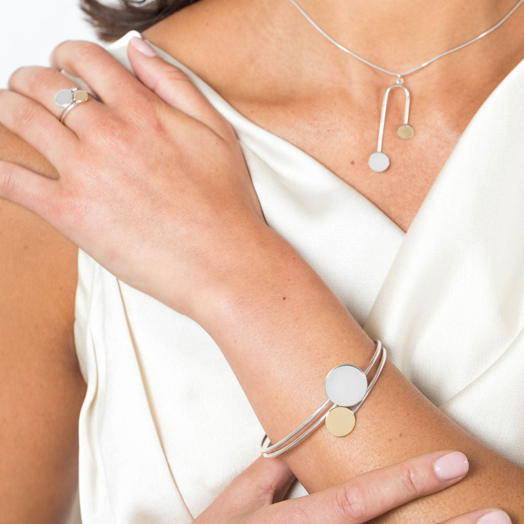 Boudica Silver and Gold Bangle