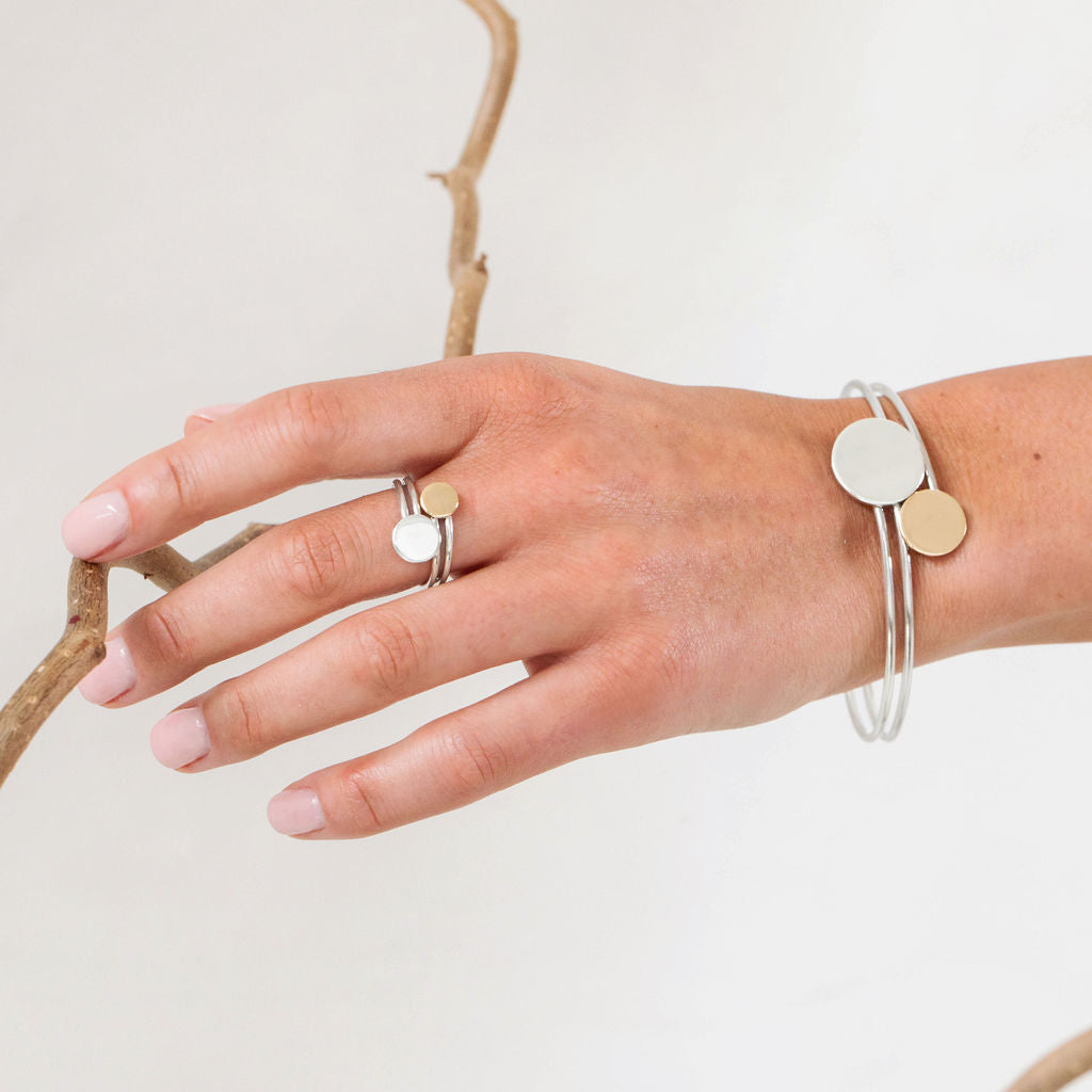 Boudica Silver and Gold Bangle