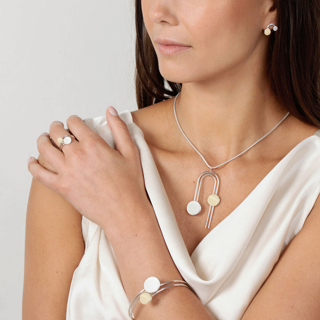 Boudica Gold and Silver Twin Arch Pendant