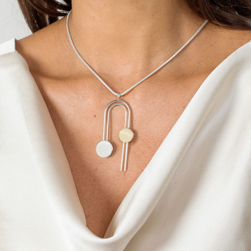 Boudica Gold and Silver Twin Arch Pendant