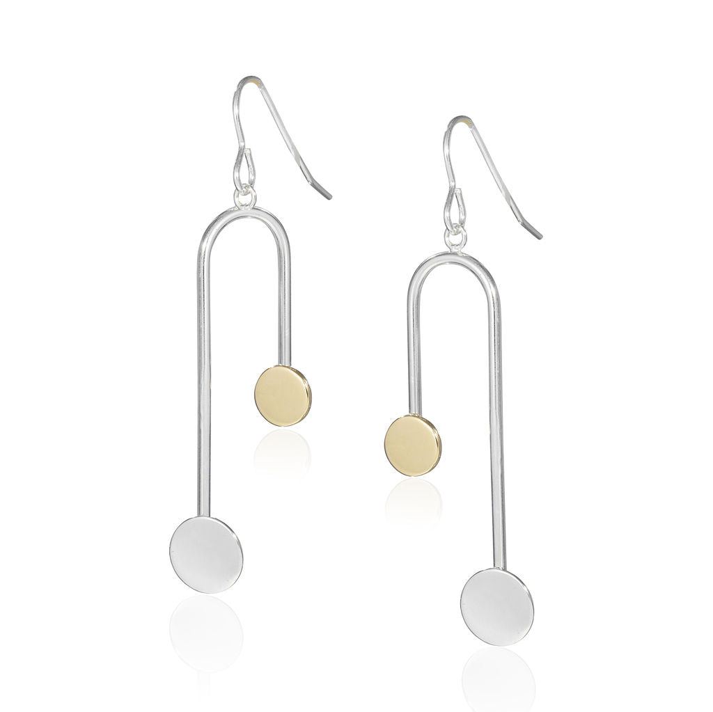 Boudica Silver and Gold Long Earrings