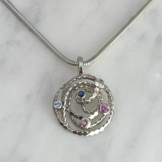 Pyllau (Pools) Pendant with Sapphires