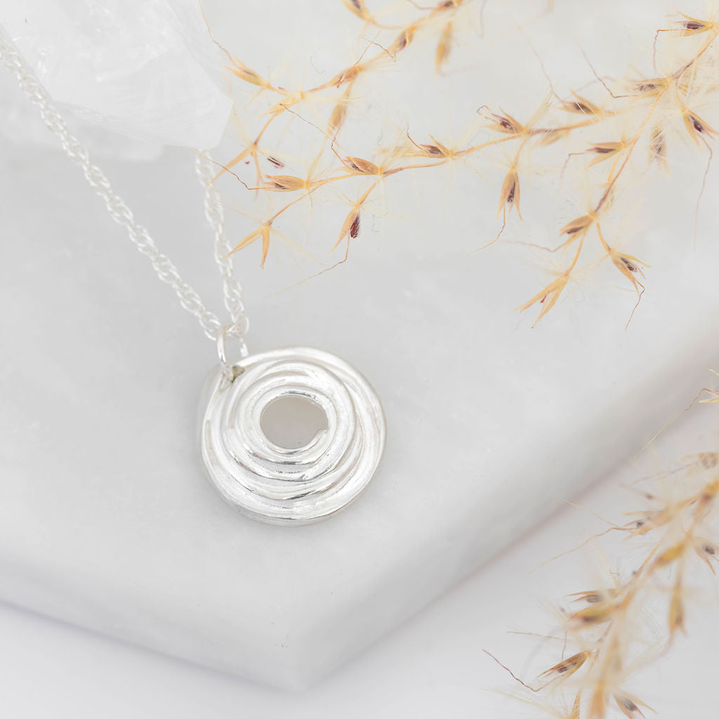Silver Medium Wrapped Pendant