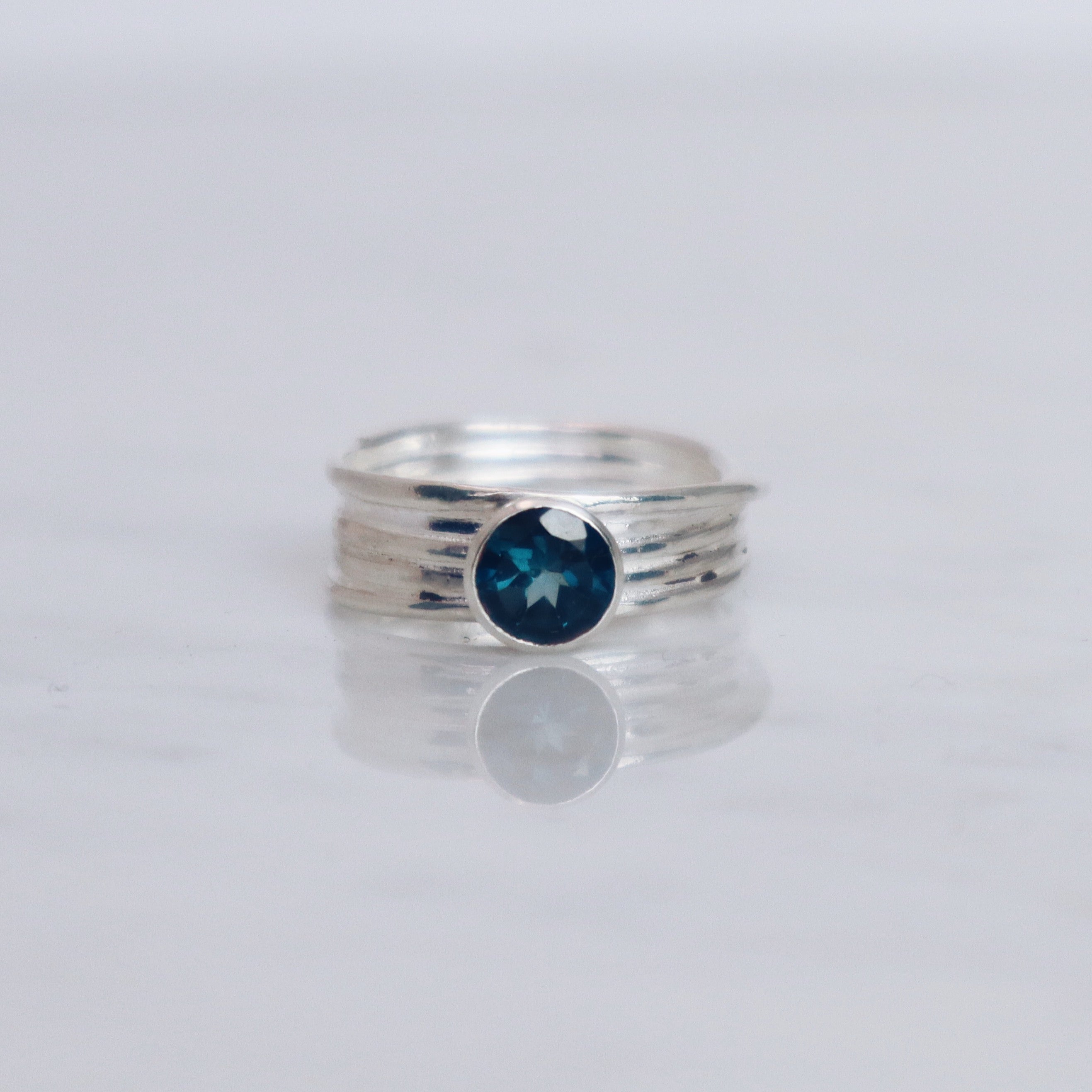 London Blue Topaz Silver Wrapped Ring