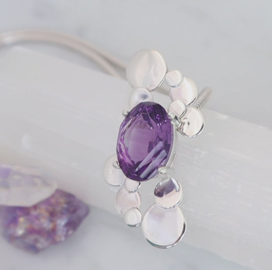 Amethyst Silver Puddle Pendant