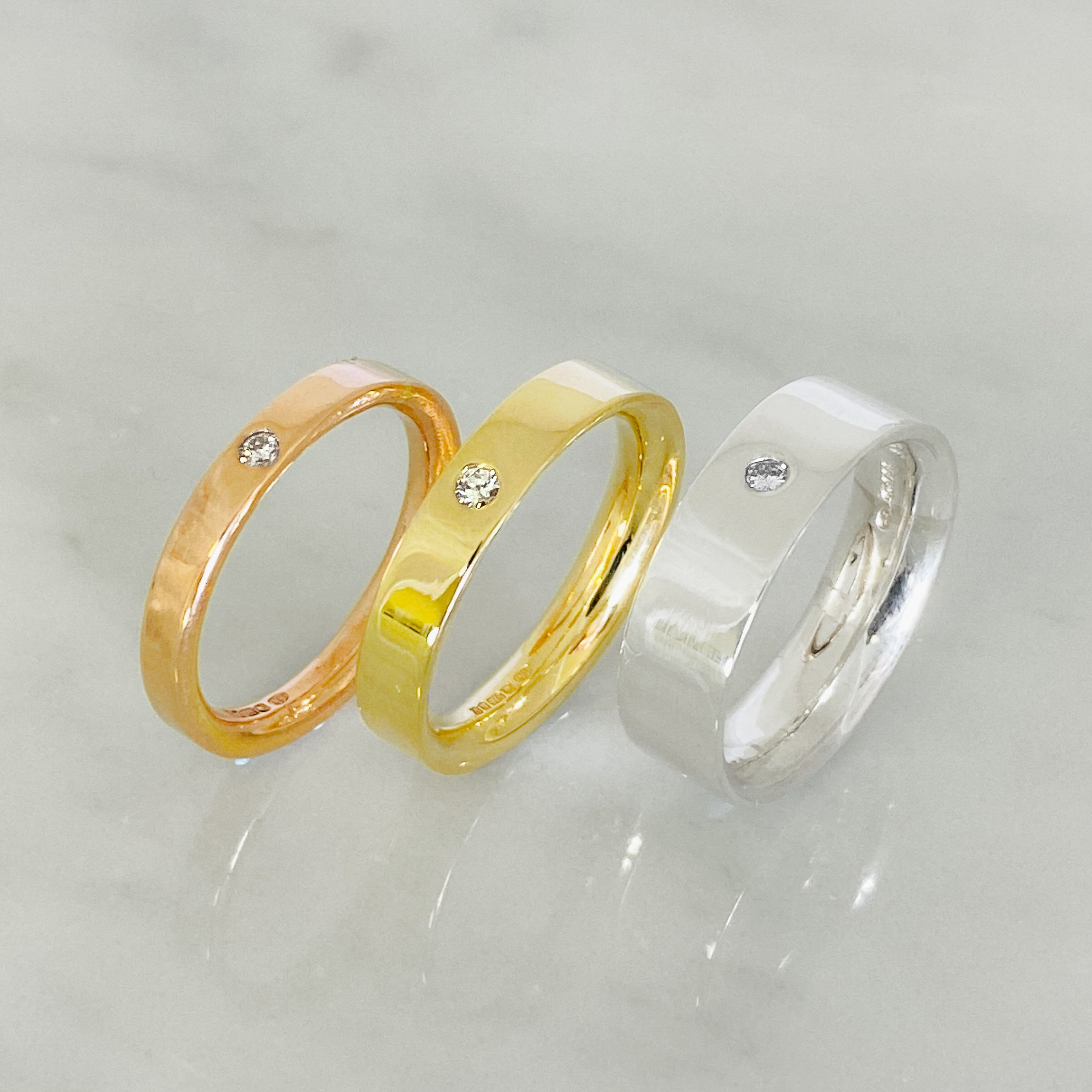 Rose Gold and Diamond Classic Wedding Ring