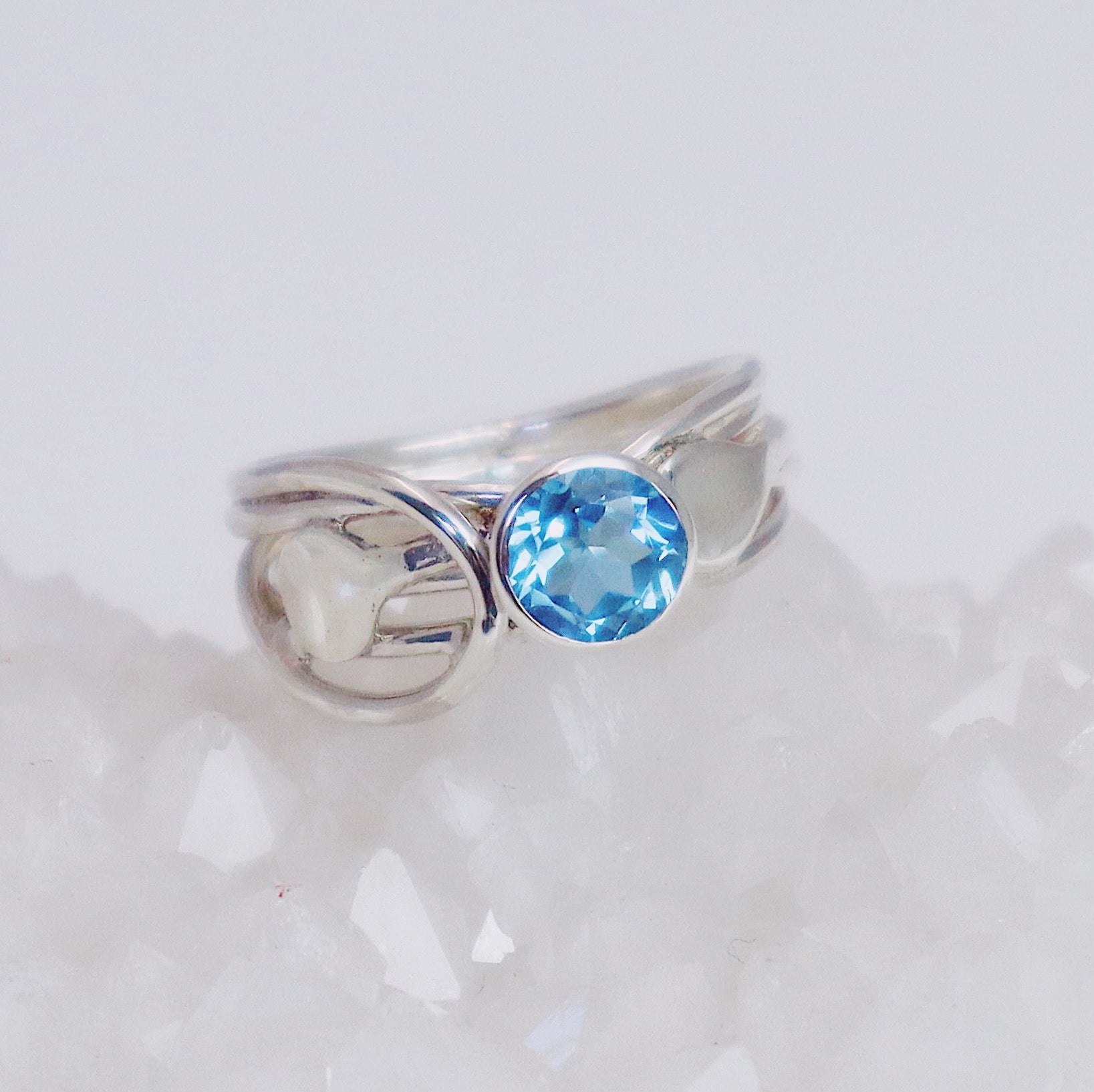 Tidal Ring with Blue Topaz #1