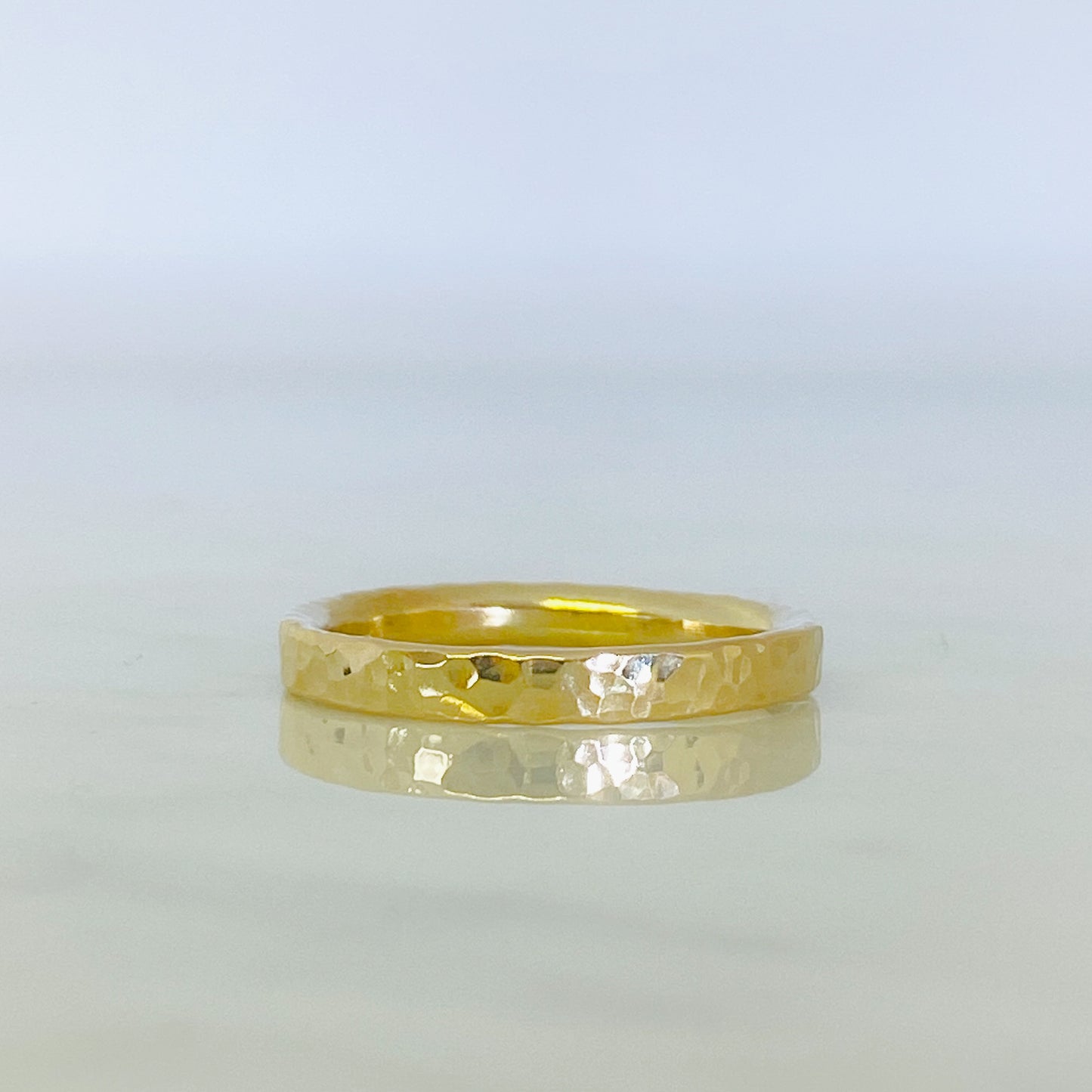 Gold Dimpled Texture Wedding Ring
