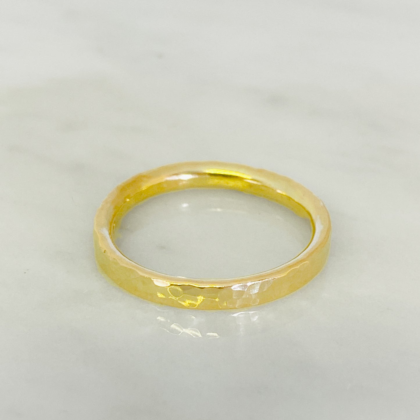 Gold Dimpled Texture Wedding Ring