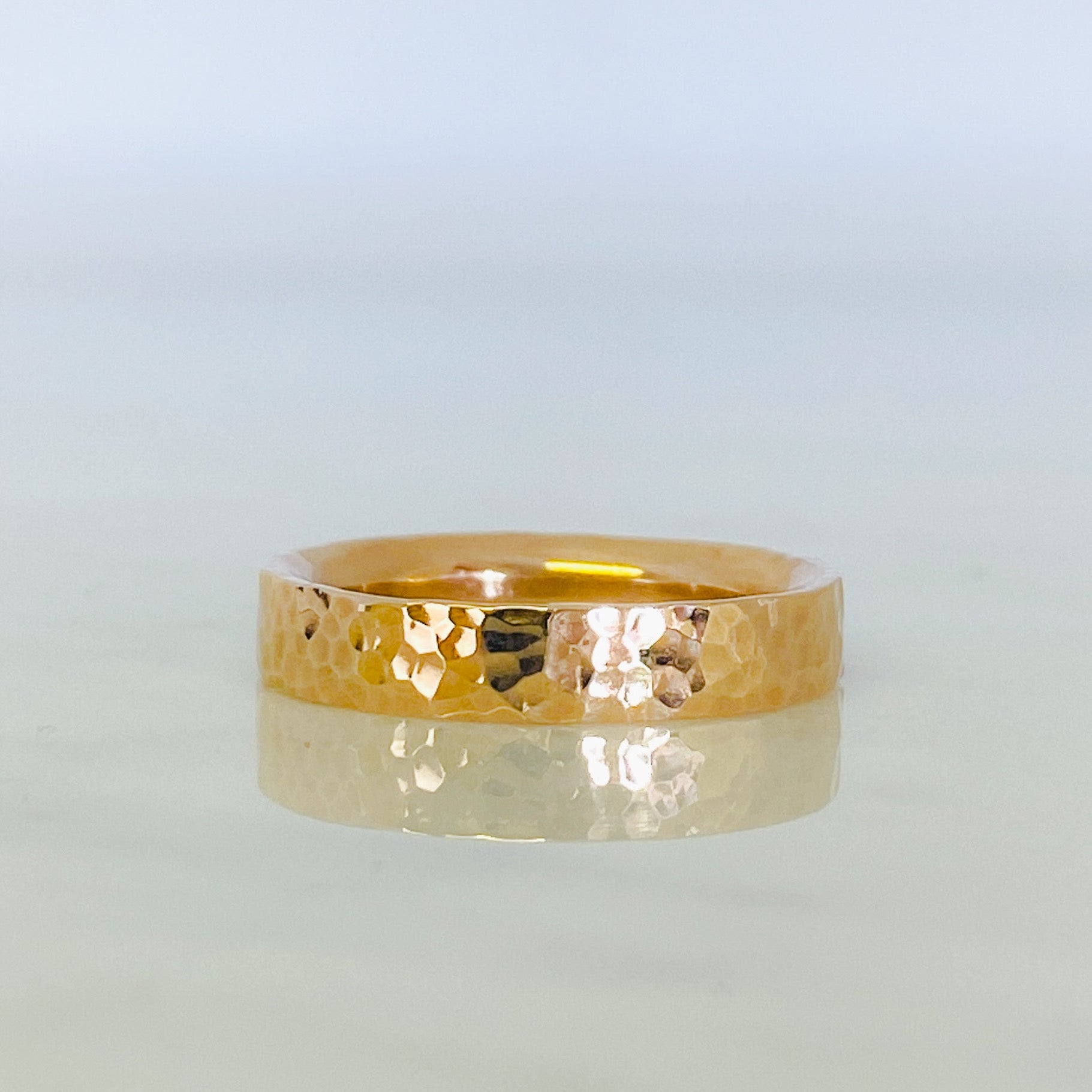 Rose Gold Dimpled Wedding Ring