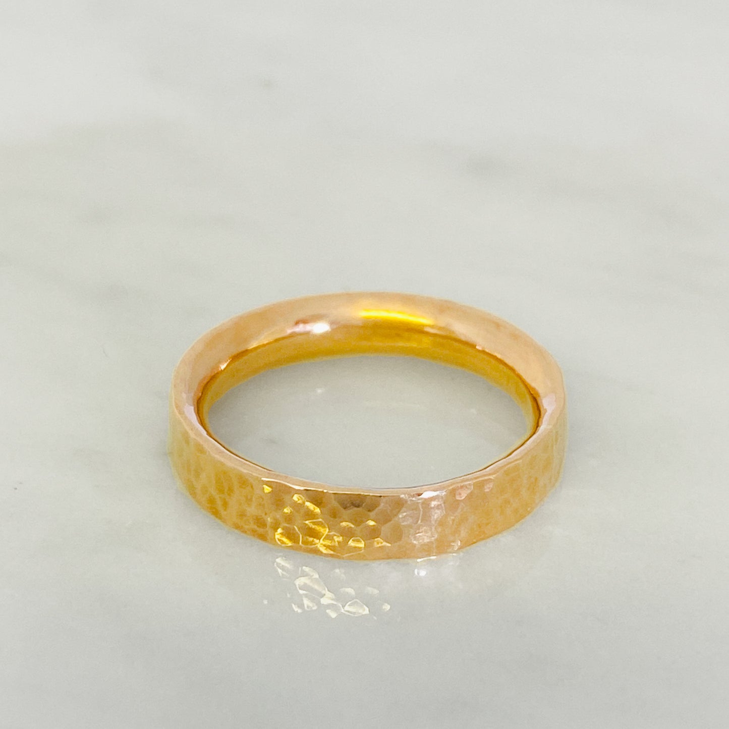 Rose Gold Dimpled Wedding Ring