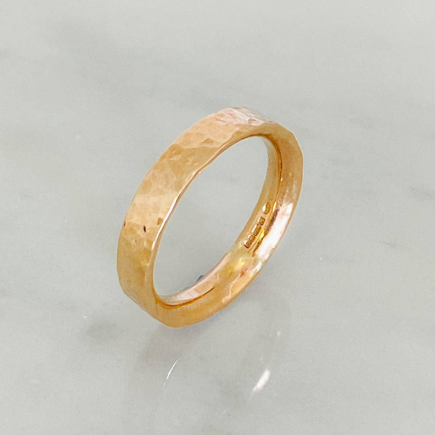 Rose Gold Dimpled Wedding Ring