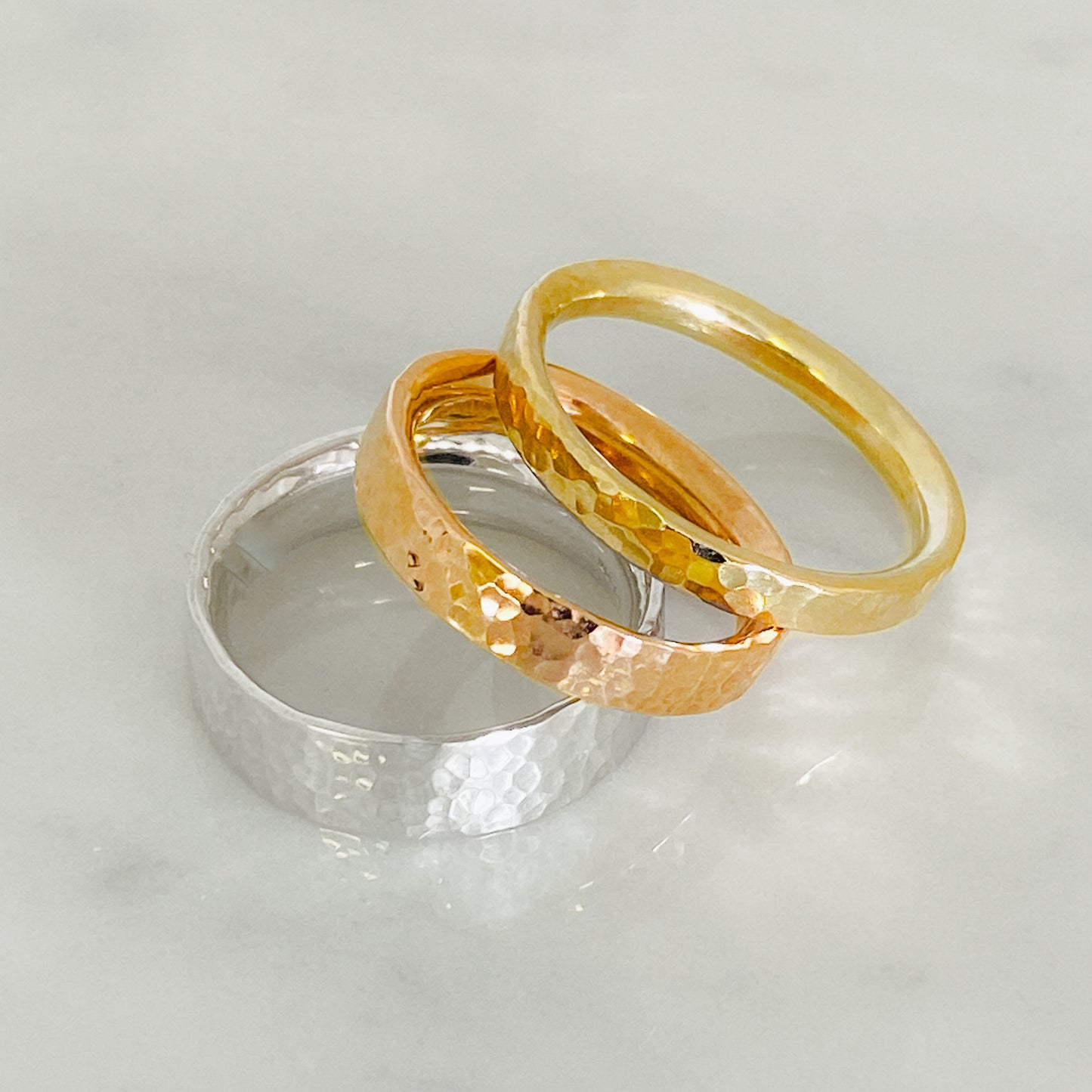 Rose Gold Dimpled Wedding Ring