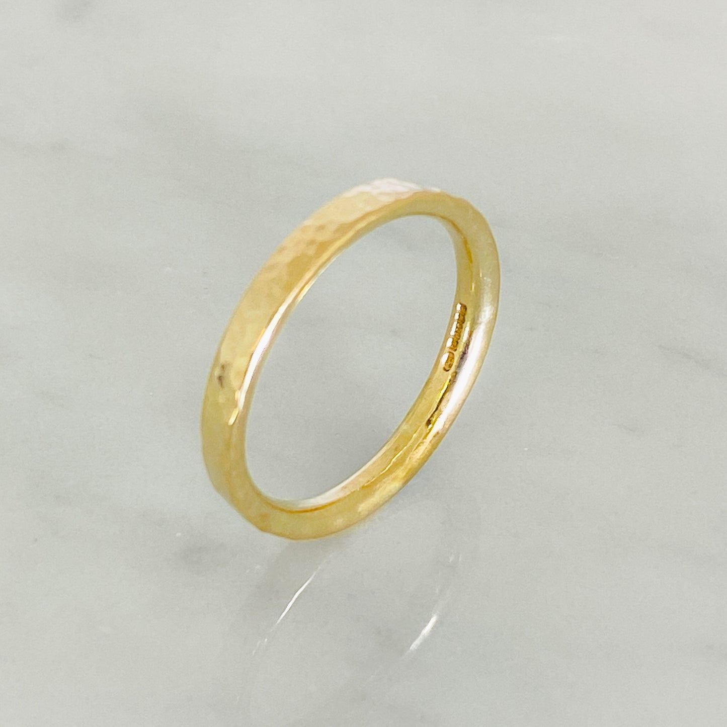 Gold Dimpled Texture Wedding Ring