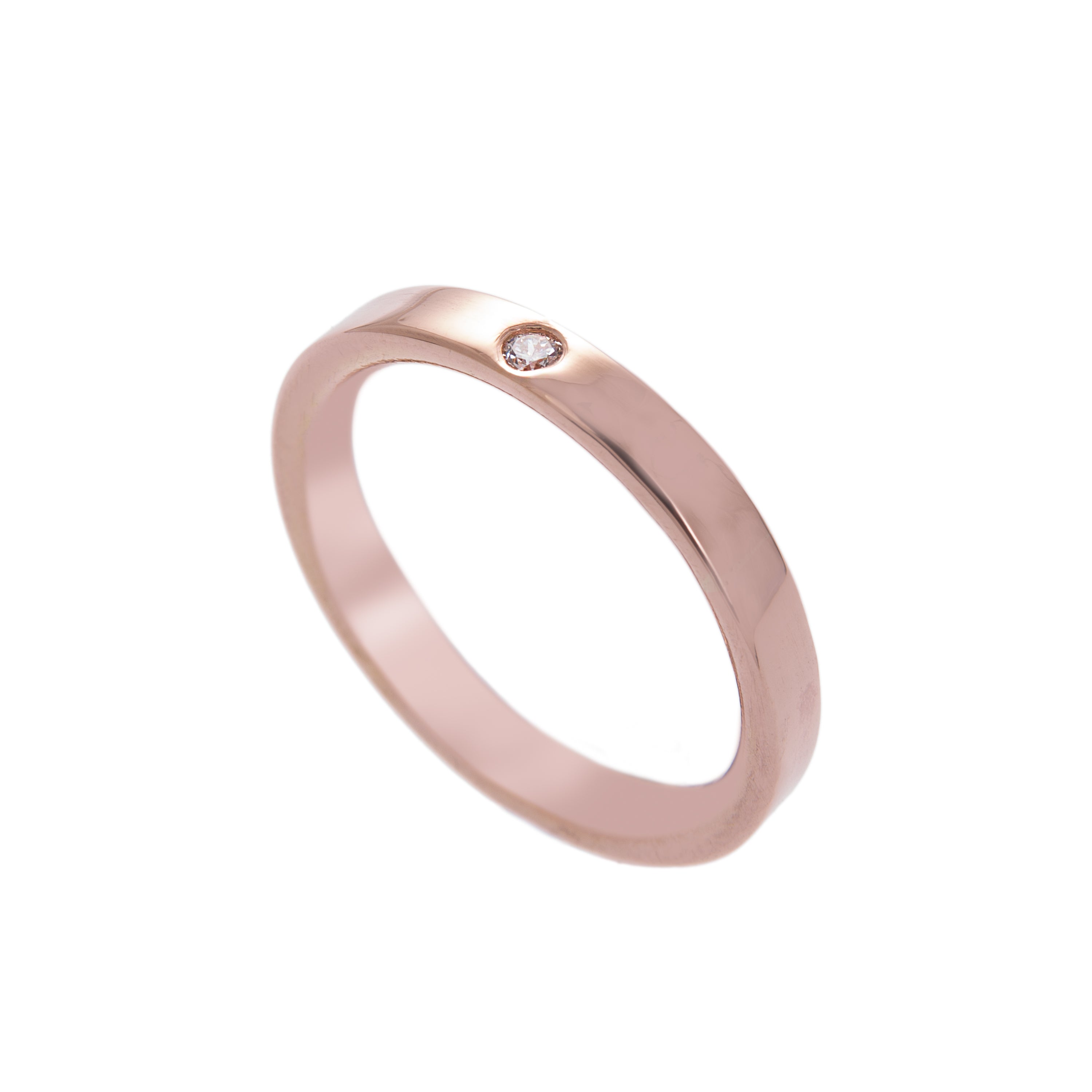Rose Gold and Diamond Classic Wedding Ring