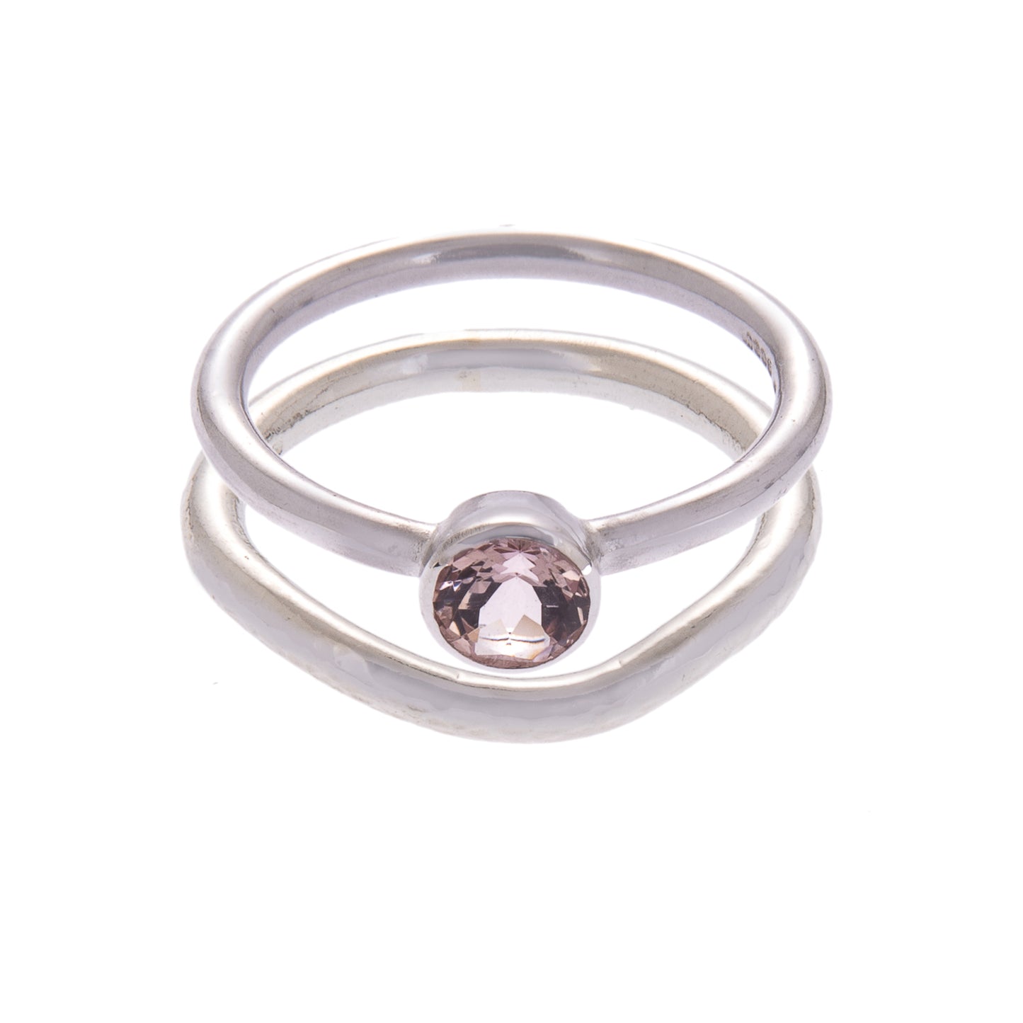 White Gold and Morganite Nestle Ring