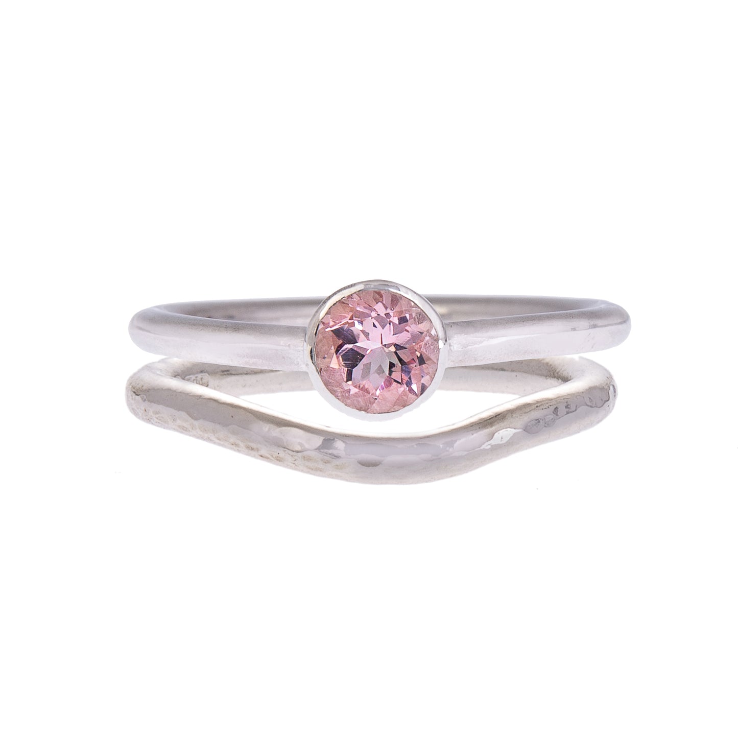 Silver with Morganite Nestle Ring