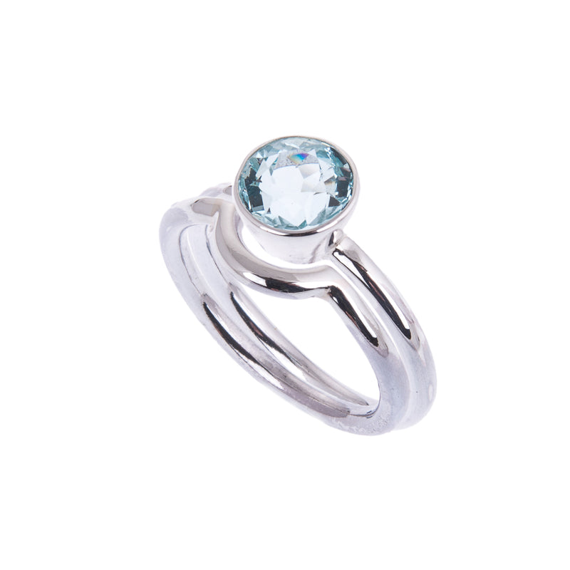 Silver Nestling Wedding Ring