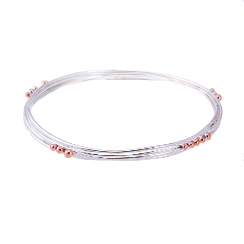 Breichled Arian wedi'i Lapio gyda Copr