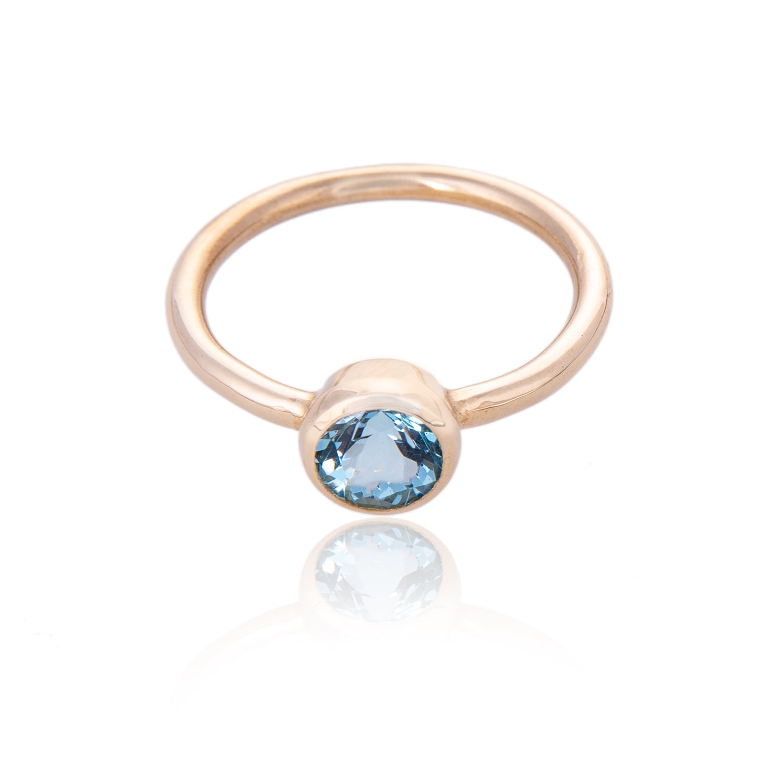 Gold with Aquamarine Nestle Engagement Ring