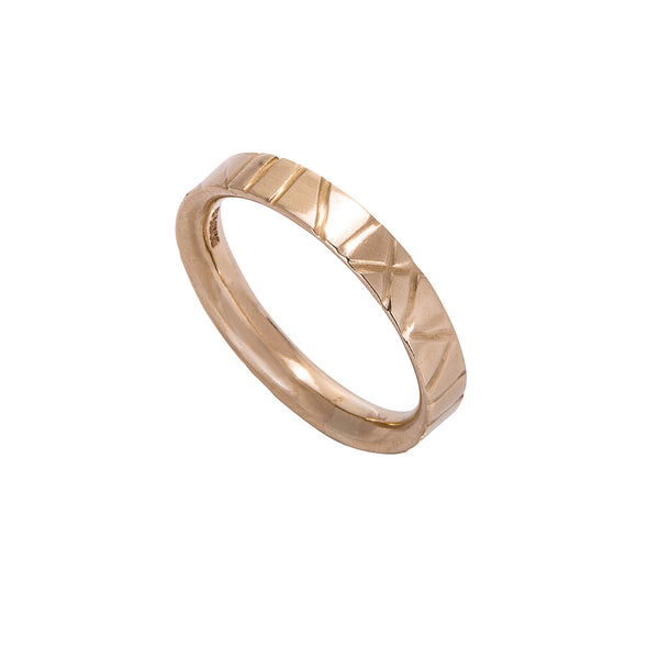 Gold Hand Drawn Wedding Ring