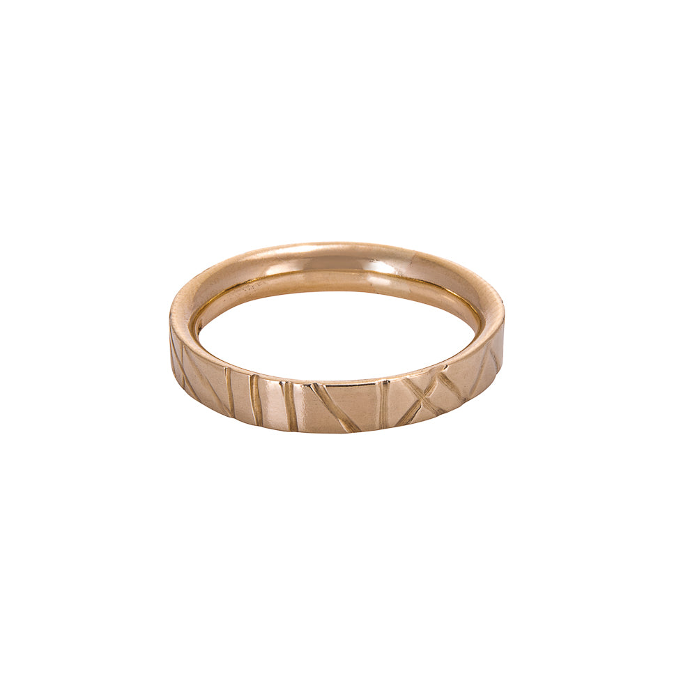 Gold Hand Drawn Wedding Ring