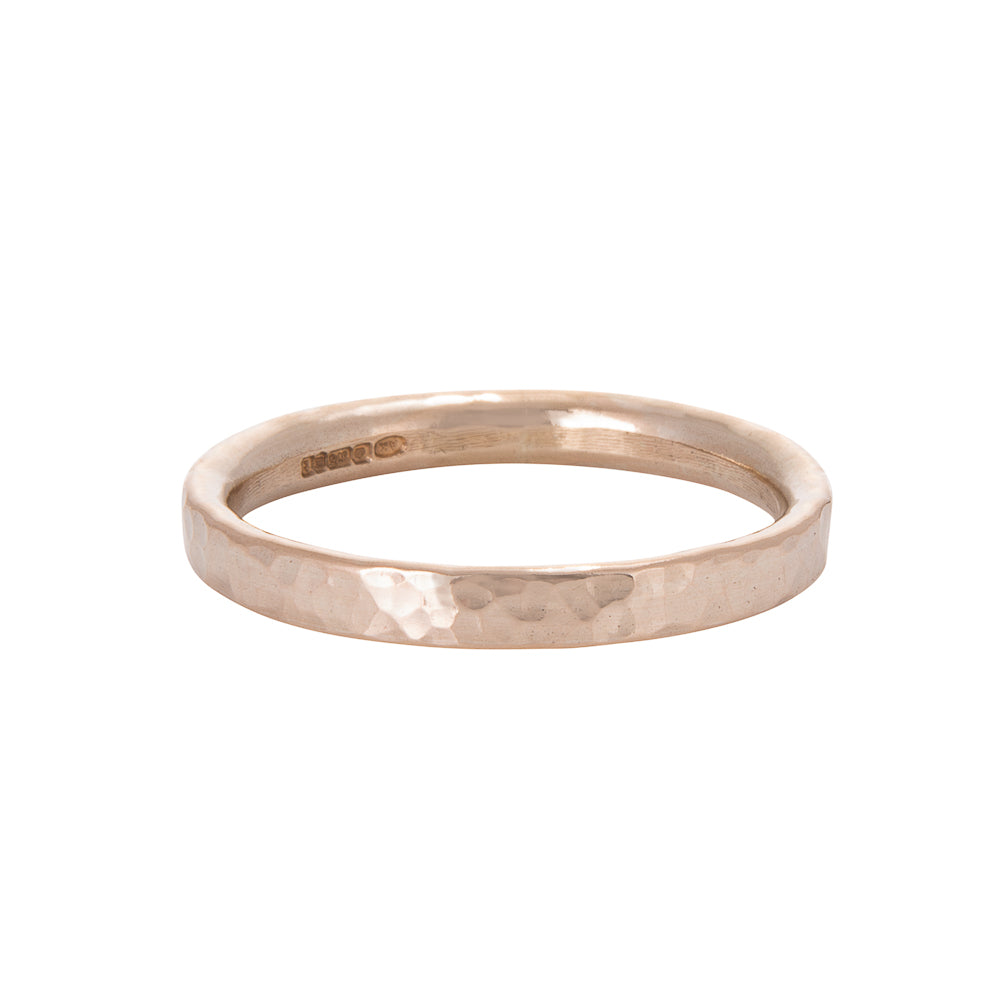 Gold Dimpled Texture Wedding Ring