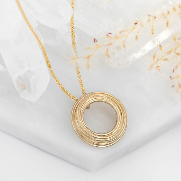 Large Wrapped Gold Pendant