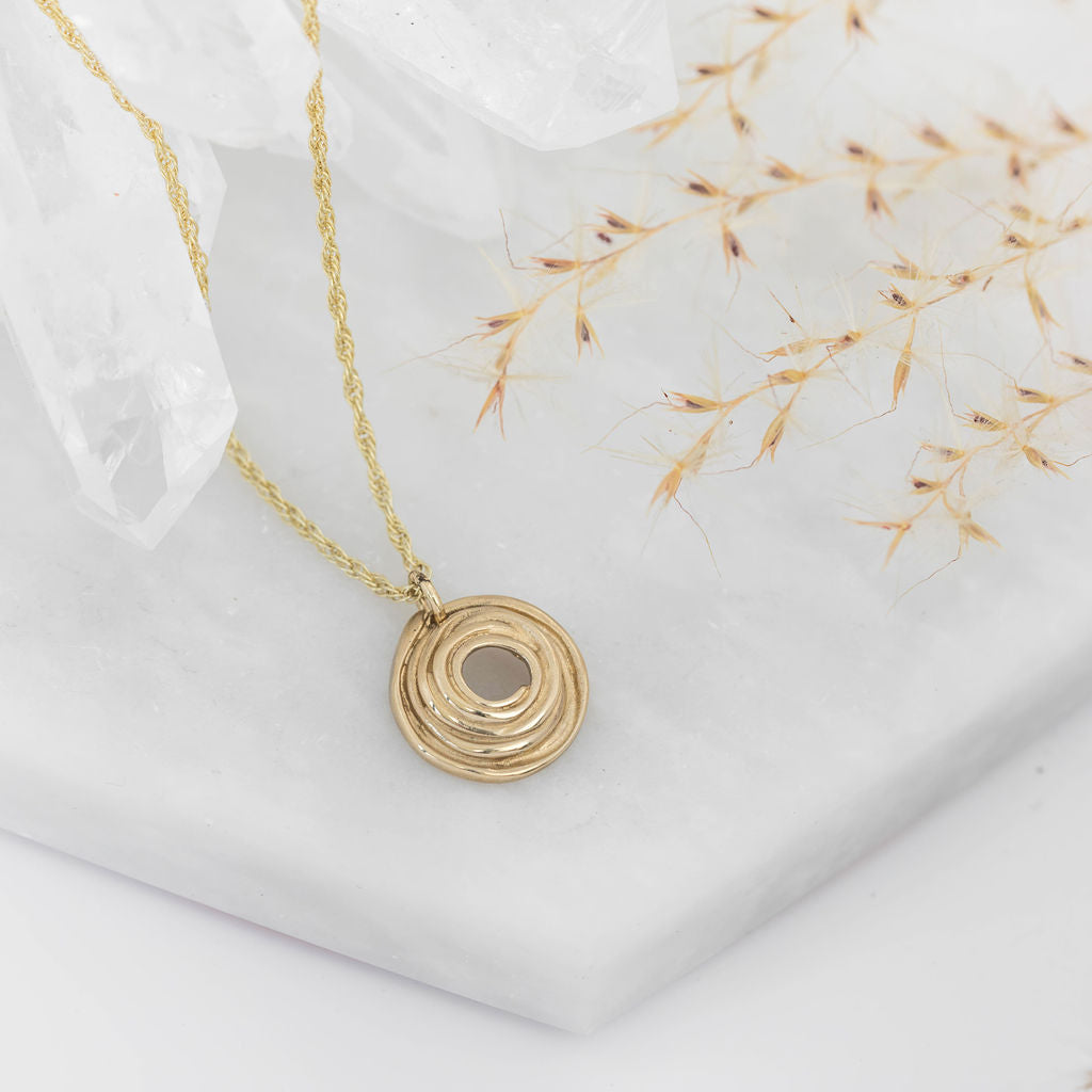 Gold Medium Wrapped Pendant