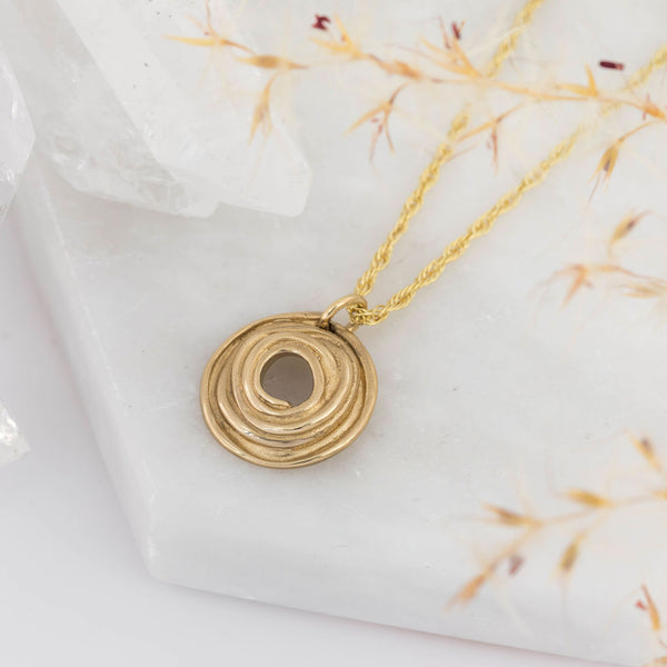 Gold Medium Wrapped Pendant