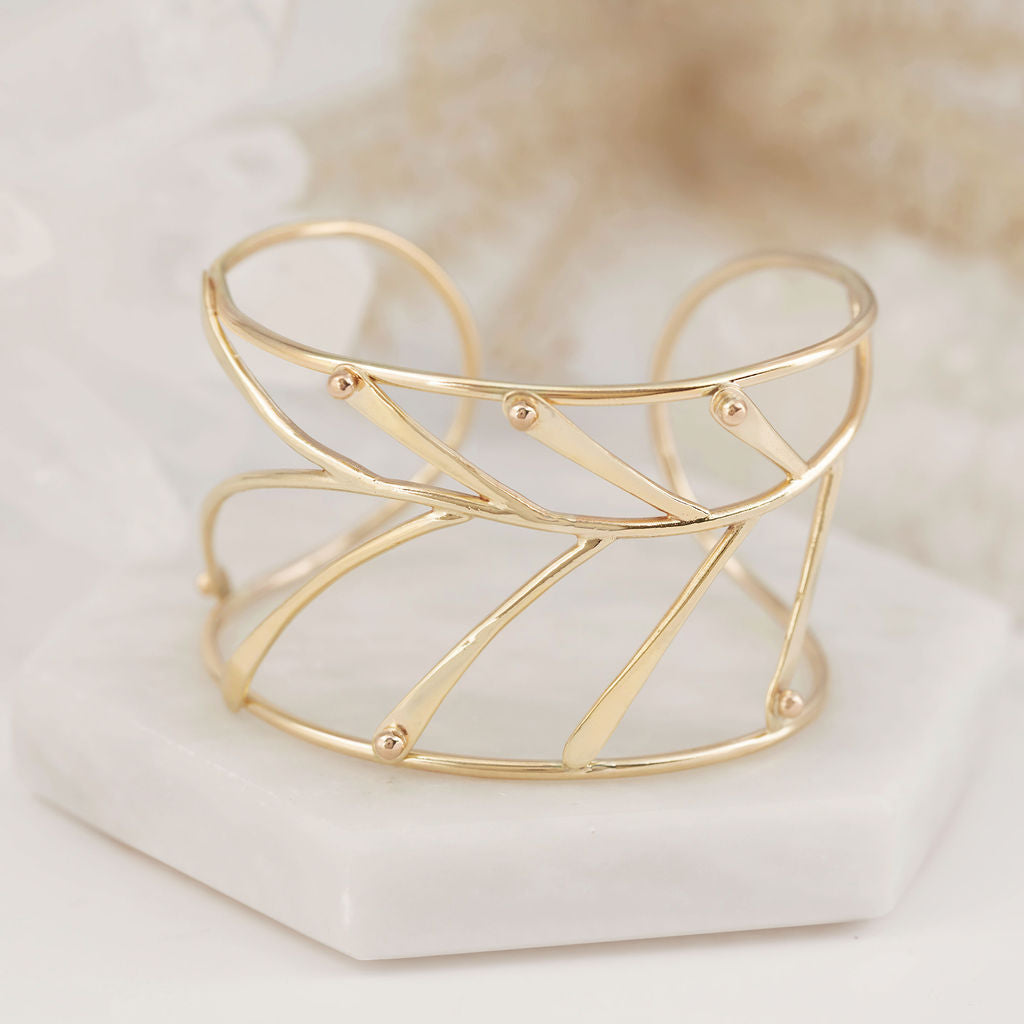 Gold Fern Cuff Bracelet