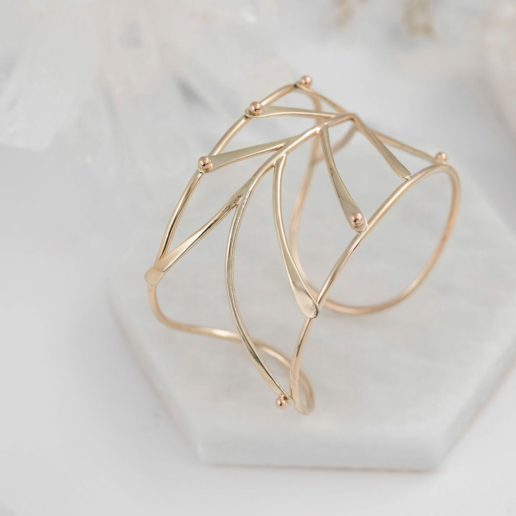 Gold Fern Cuff Bracelet