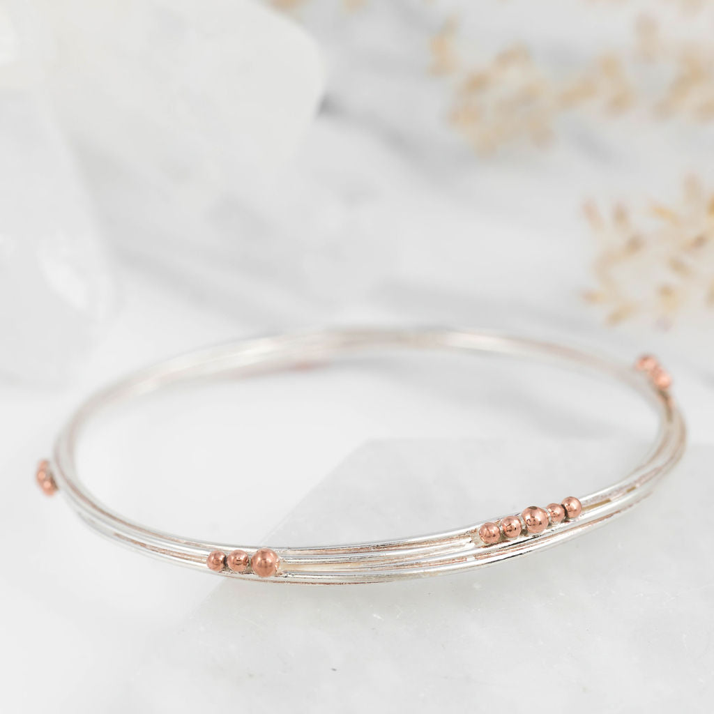 Silver Wrapped Bracelet with Copper