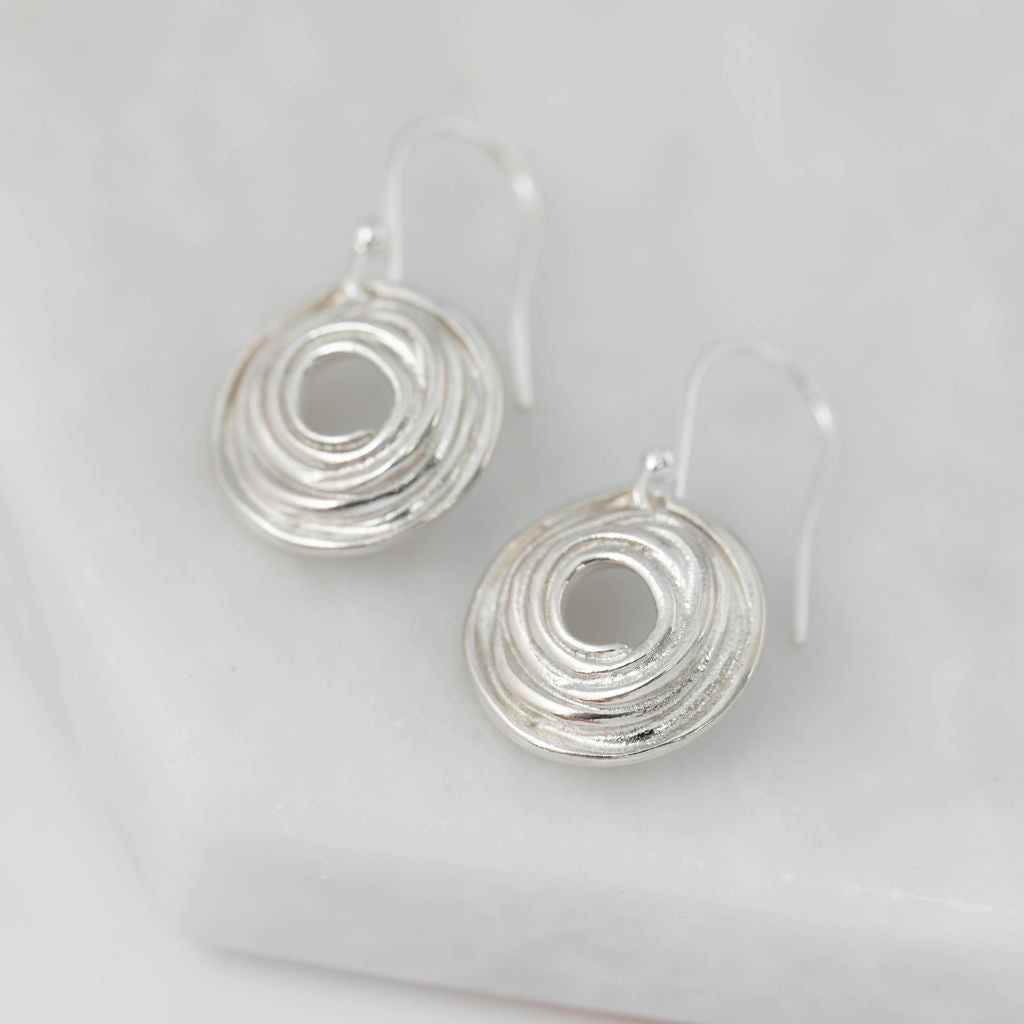 Medium Silver Wrapped Earrings