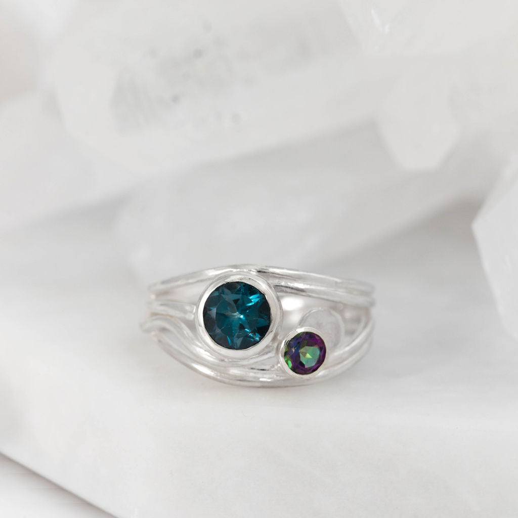 Tidal Ring with Mixed Topaz