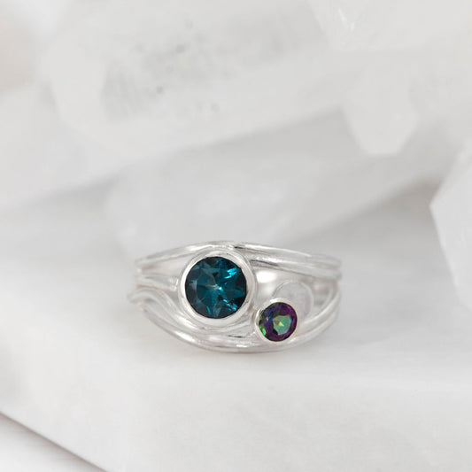 Tidal Ring with Mixed Topaz