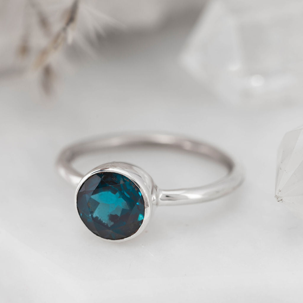 Silver with London Blue Topaz Nestle Ring