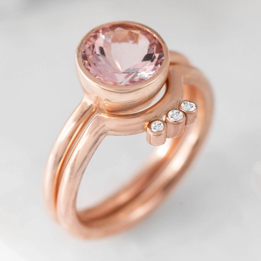 Rose Gold with Morganite Nestle Ring